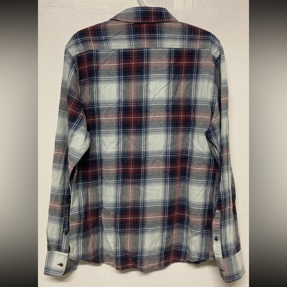 Flag & Anthem Mens Plaid Shirt Button Up Medium Blue Red White Light Weight NWT - Picture 2 of 15